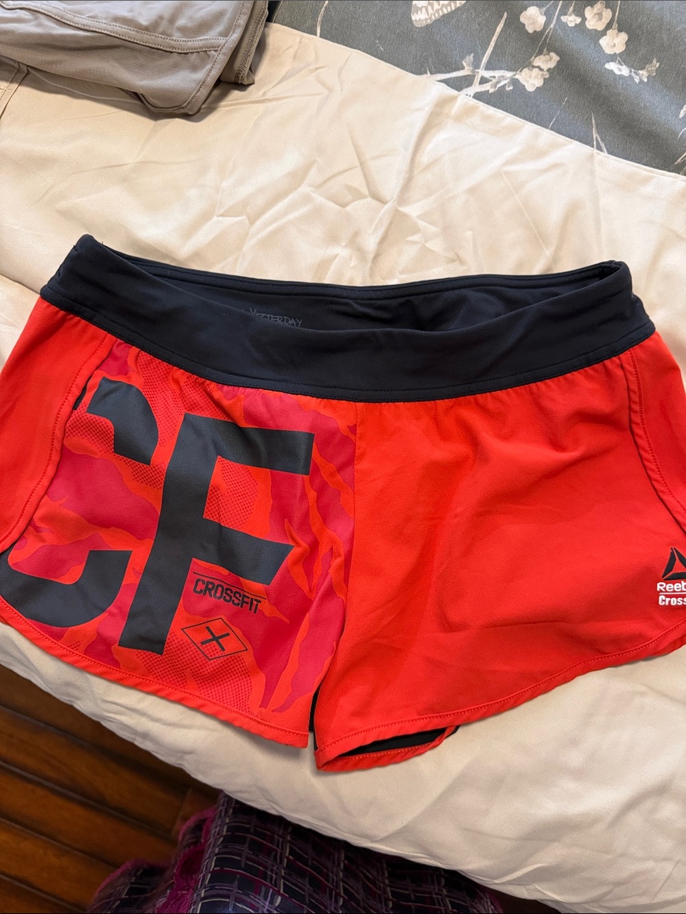 Reebok Women's Red and Black CrossFit Training Shorts